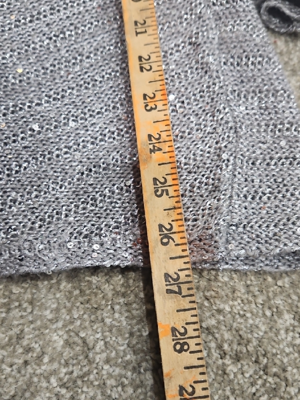 Chico's Silver Charcoal Gray Sequin Open Knit Top - Picture 8 of 8